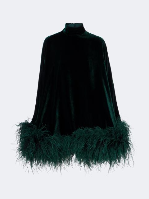 Taller Marmo Vegas feather-trimmed velvet kaftan