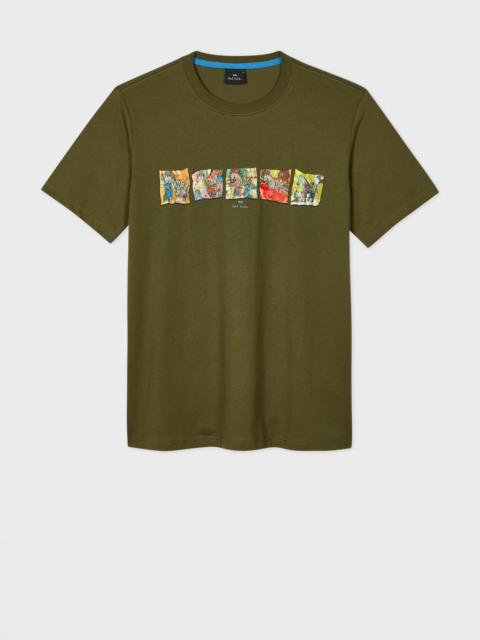 Paul Smith Dark Green 'Zebra' Line Up Print T-Shirt