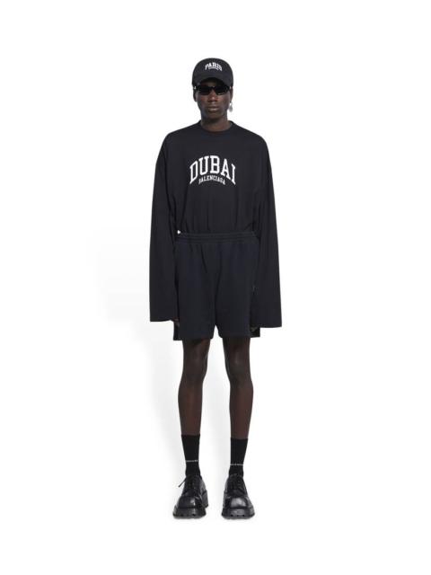 BALENCIAGA Men's Cities Dubai Sweat Shorts in Black