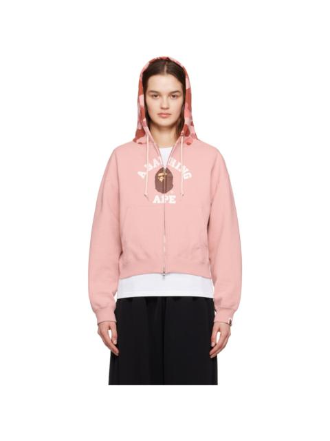 A BATHING APE® Pink 1st Camo College Hoodie