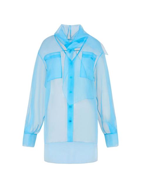 GIORGIO ARMANI sheer V-neck silk top