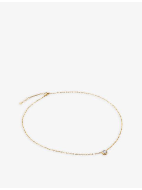 MONICA VINADER Essentials Large 18ct Yellow Gold-Plated Vermeil Sterling-Silver And 0.073ct Lab-Grown Diamond Neckl