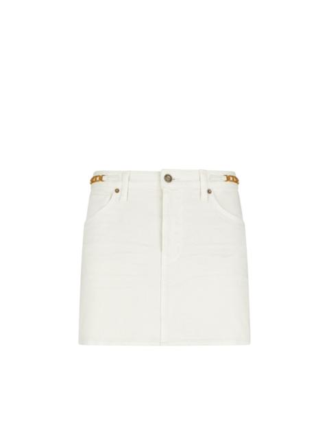 STRETCH TWILL DENIM MINI SKIRT