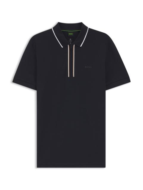 BOSS ACTIVE SLIM-FIT POLO SHIRT IN MOISTURE-WICKING STRETCH COTTON