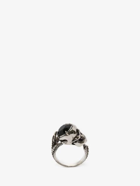 Alexander McQueen Men's Victorian Skull Ring in Antique Silver