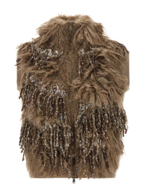 Brunello Cucinelli 'Dazzling Moss Embroidery' Vest