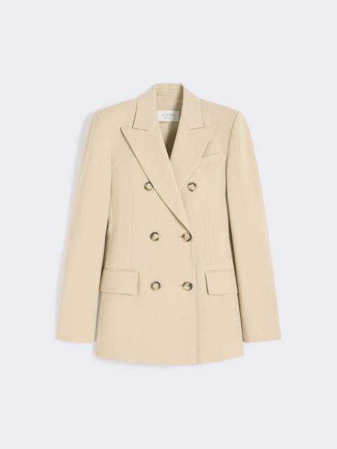 Double-breasted wool tailored blazer - make up nude