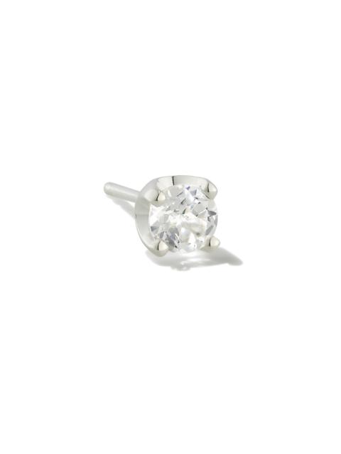 KENDRA SCOTT Topaz Sterling Silver Single Stud Earring in White Topaz