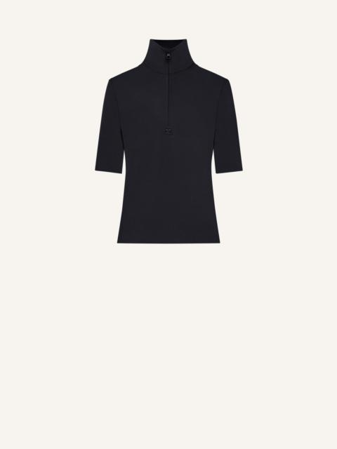 courrèges ZIPPED MOCKNECK TOP