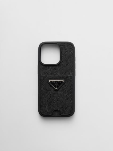 Prada Saffiano leather case for iPhone 16 Pro