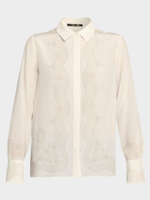 KOBI HALPERIN Serena Floral-Print Silk Blouse