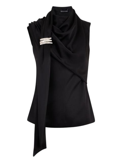 David Koma brooch drape top