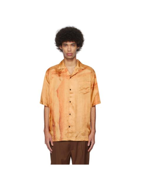 EGONLAB Orange Open Spread Collar Shirt