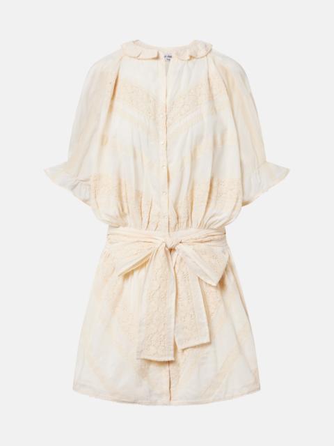 juliet dunn Embroidered cotton shirt dress