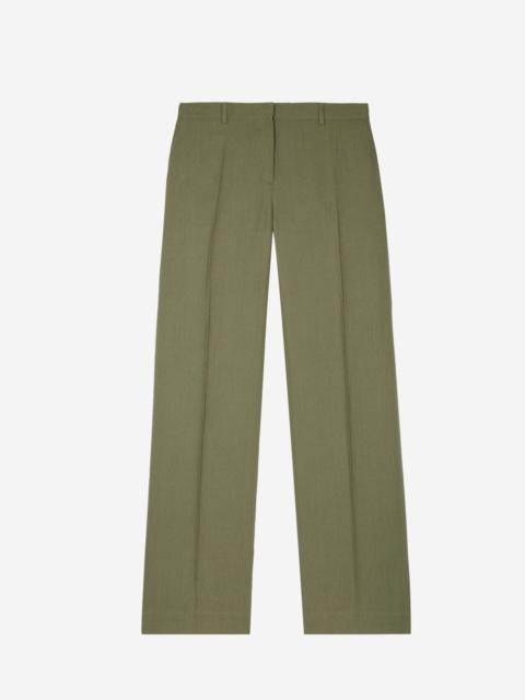The Kooples WIDE-LEG SUIT PANTS IN KHAKI LINEN