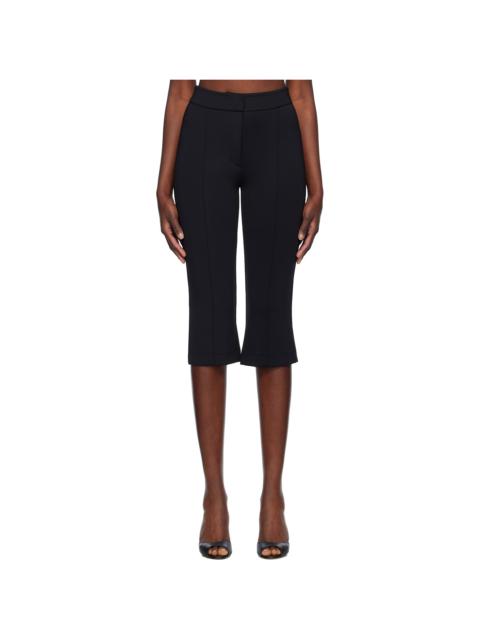 RECTO Black Stretch Midi Length Fitted Trousers