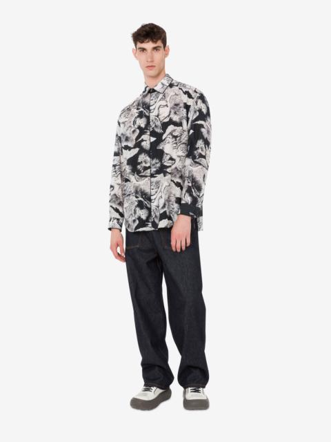 Moschino LIGHTWEIGHT COTTON POPLIN SHIRT WITH GOOSE PRINT