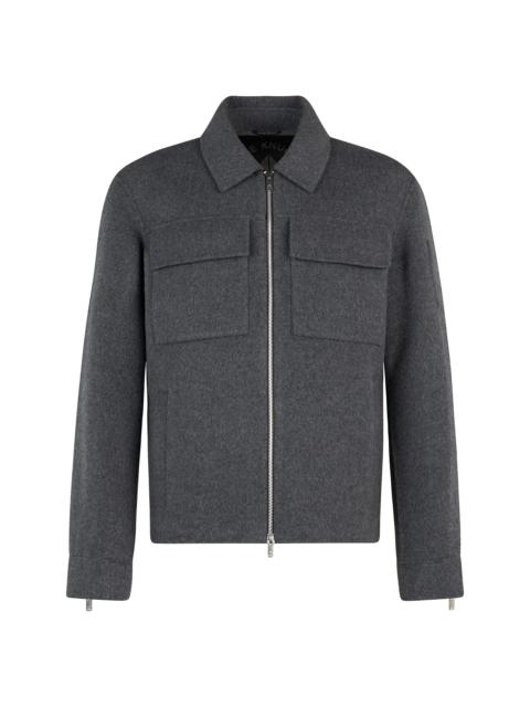 MOOSE KNUCKLES Men's Jacque Wool-Cashmere-Silk Jacket - Charcoal