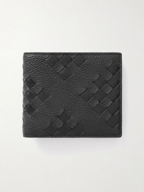 Bottega Veneta Diamonds Dover Intrecciato Leather Billfold Wallet Black