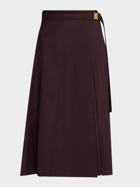 Moncler Pleated Midi Wrap Skirt
