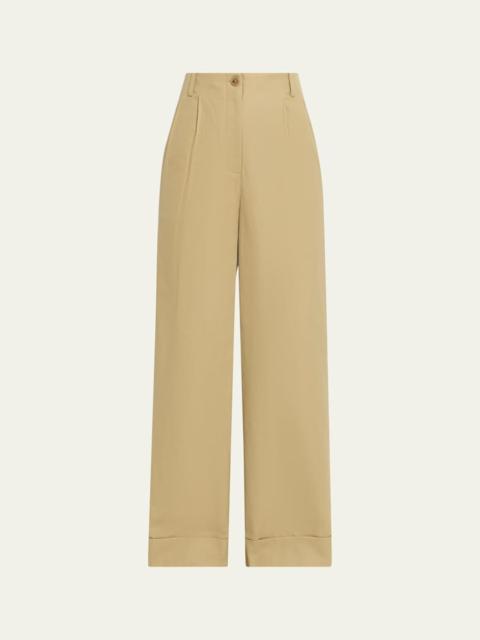 TWP Delilah Wide-Leg Twill Pants