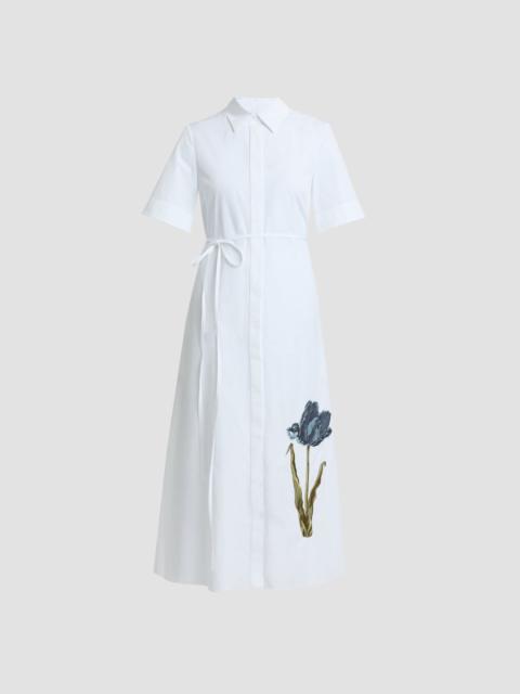 Erdem FLORAL PRINT SHORT SLEEVE SHIRT DRESS