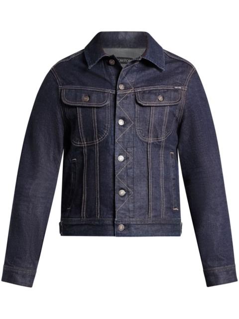 contrast-stitching denim jacket