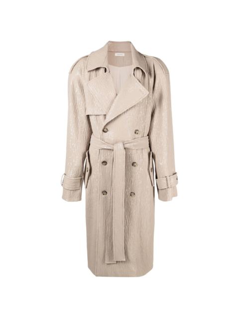 THE MANNEI Soria sequin silk trench coat