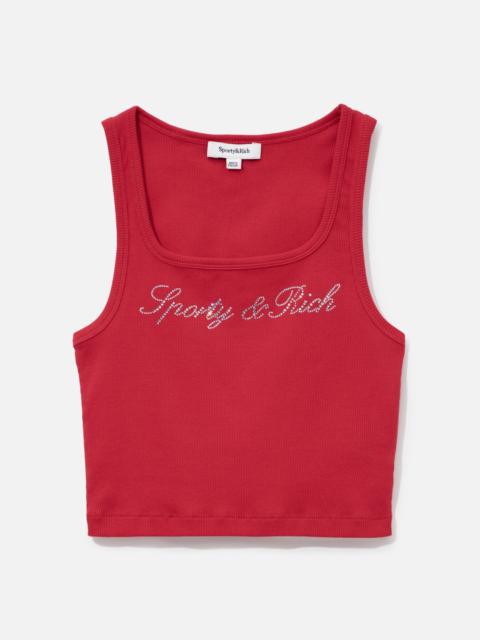 Sporty & Rich SIGNATURE LOGO KRYSTAL TANK
