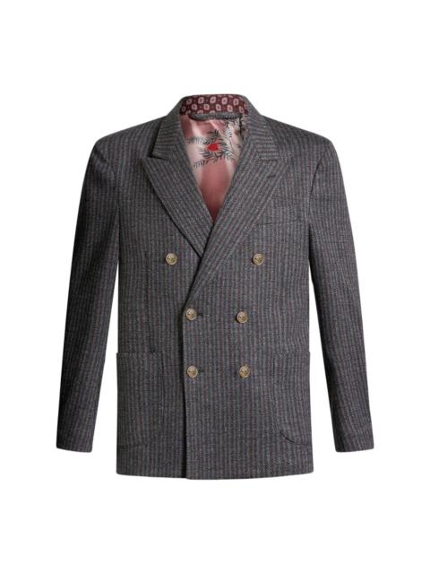 striped double-breasted blazer