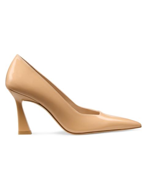Stuart Weitzman Women's Vinnie 85MM Patent Leather Pumps - Adobe
