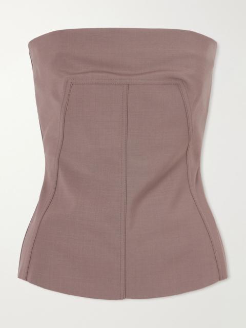 Rick Owens Strapless wool-blend bustier top Grape