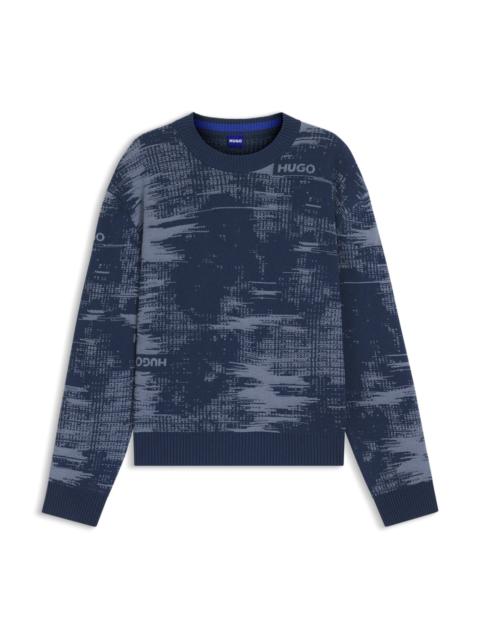 HUGO RELAXED-FIT SWEATER IN COTTON WITH JACQUARD PATTERN