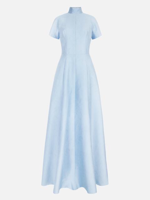 EMILIA WICKSTEAD Malinda Dress in Icy Blue Embossed Cloque