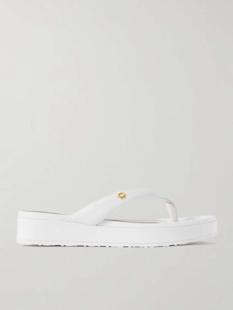 Gianvito Rossi Tahiti leather platform flip flops White