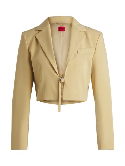 HUGO CROPPED REGULAR-FIT BLAZER WITH BELT CLOSURE