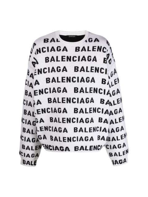 BALENCIAGA intarsia-knit logo jumper
