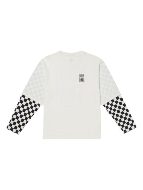 Vans Vans Spaced Out Logo Checker Pearl 롱 슬리브 티셔츠 'White Black'VN000GNWFS8