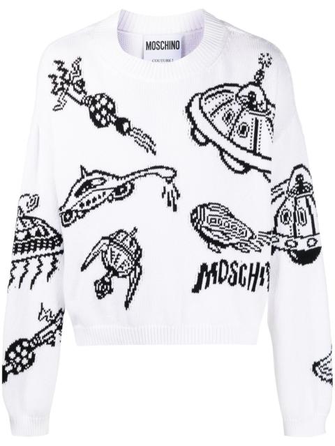 Moschino printed cotton jumper