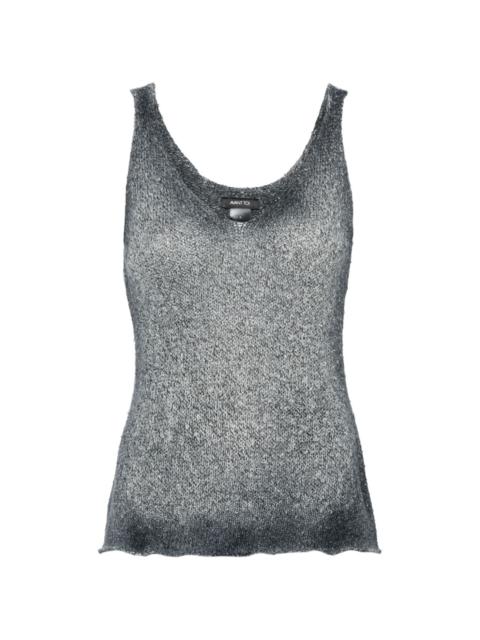 faded sleeveless top