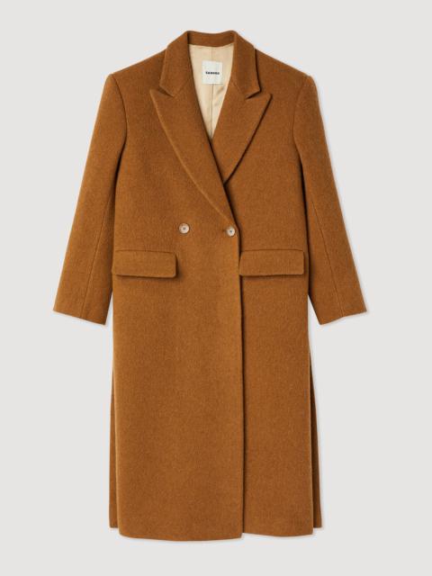 Sandro Straight-cut brushed wool coat