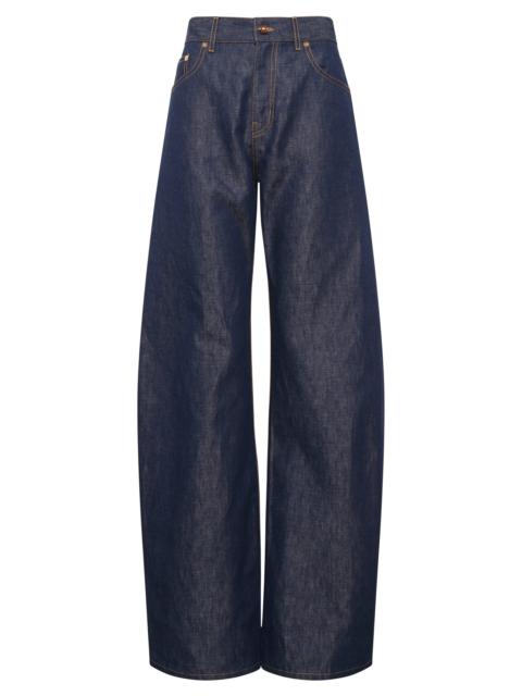 GABRIELA HEARST Amoret Barrel-leg Jean in Indigo Blue Recycled Cotton Linen Denim