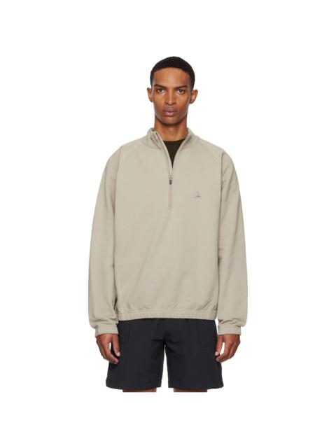 ROA Gray Heavy Half Zip Sweatshirt