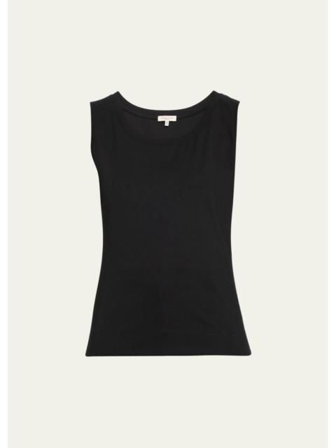 Lafayette 148 New York Stretch Cotton Scoop Neck Tank