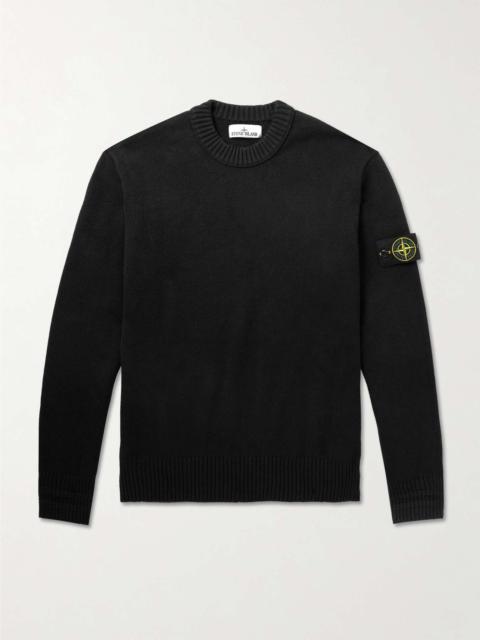 Stone Island Logo-Appliquéd Cotton-Blend Sweater