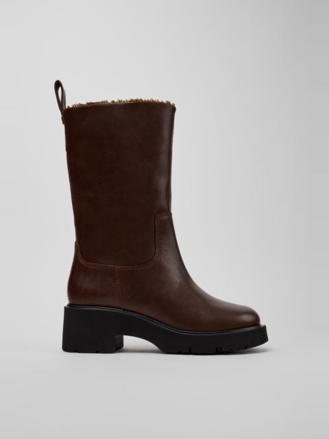 CAMPER Milah Brown Leather High Boots for Women.