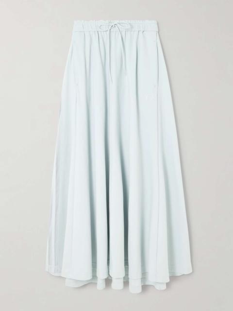 adidas Originals Pleated piqué midi skirt Gray