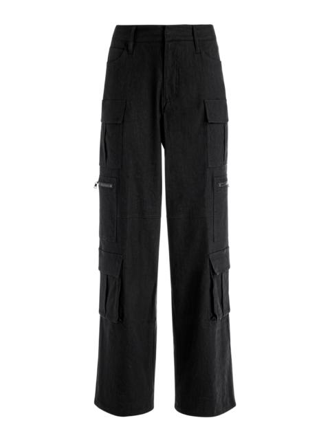 Alice + Olivia CAY BAGGY CARGO LINEN PANT