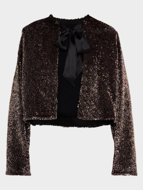 VERONICA BEARD Bancroff Embellished Tie-Neck Jacket