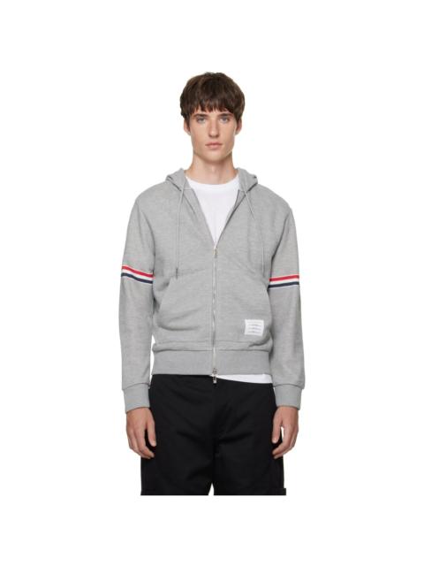 Thom Browne Gray Zip Pique Loopback RWB Engineered Hoodie